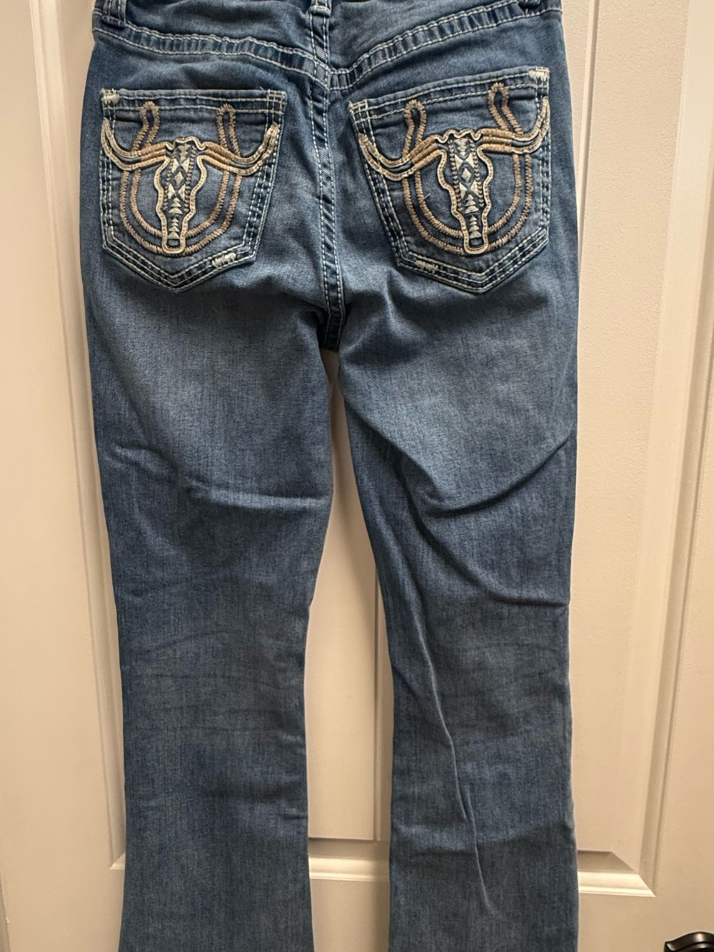 Rock & Roll Denim Mid Rise Bootcut Jeans Embroidered Western Women’s 25x30